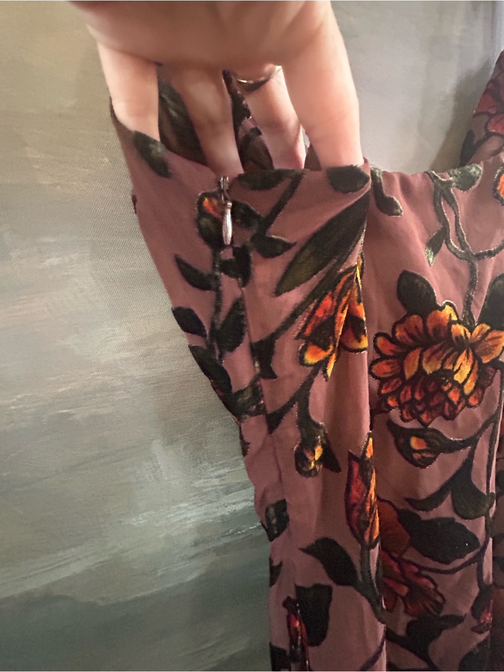 NWT Lulus Romance in the Making Plum Purple Floral Print Velvet Maxi Dress - Picture 12 of 15